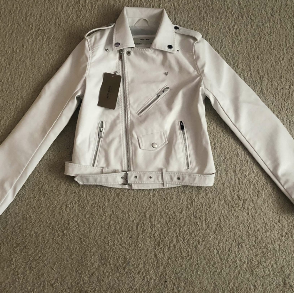 White Faux Leather Jacket